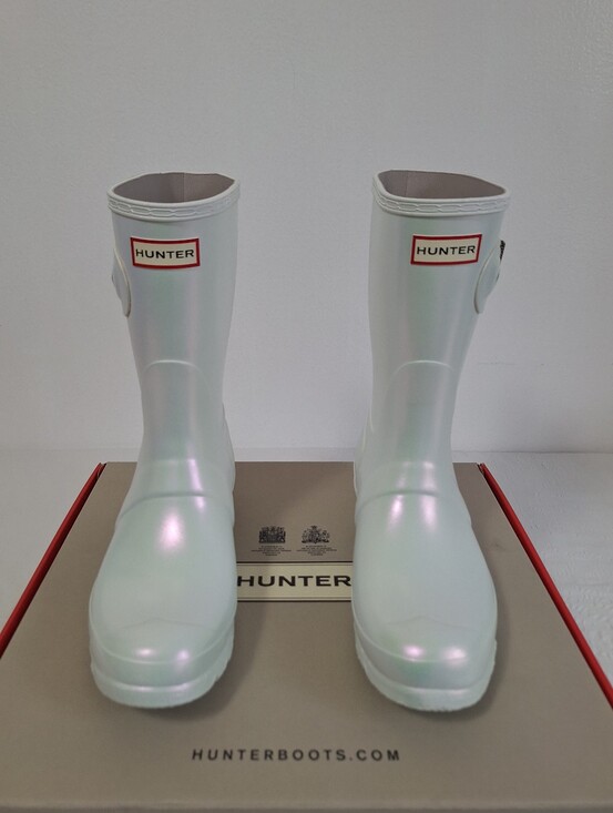 Hunter Shoes - NWT Hunter  Iridescent Pearl White Rain Boots
